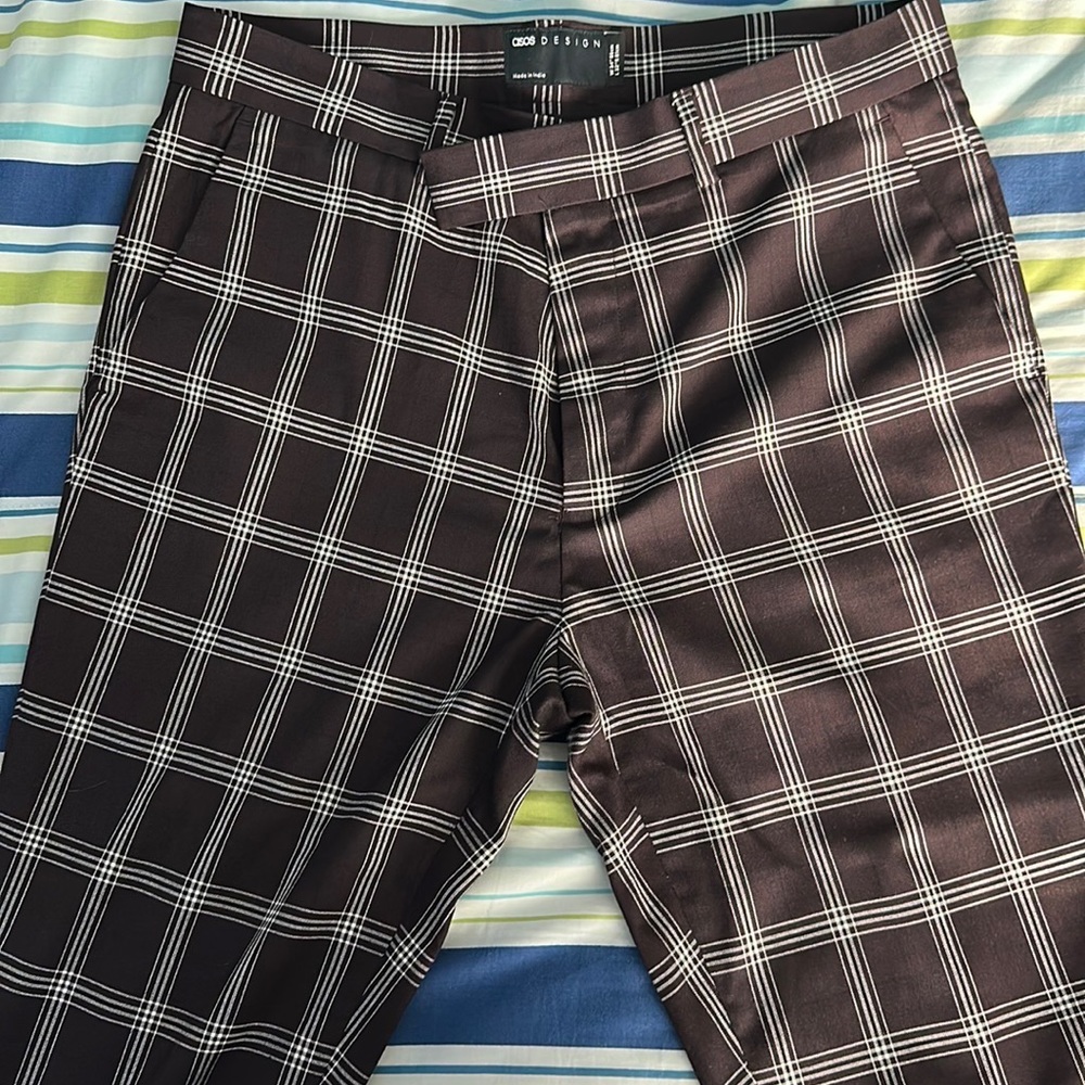 ASOS Design stripped fitted pants